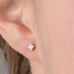 Princess Cut Diamond Solitaire Stud Earrings 14K, 1/4 Ctw. 5 Princess Cut Diamond Solitaire Stud Earrings 14K, 1/4 Ctw. -Luxe Glist Sales 10159895 03