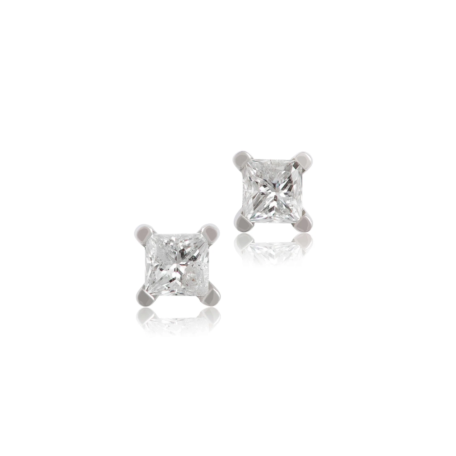 Princess Cut Diamond Solitaire Stud Earrings 14K, 1/3 Ctw. 1 Princess Cut Diamond Solitaire Stud Earrings 14K, 1/3 Ctw.