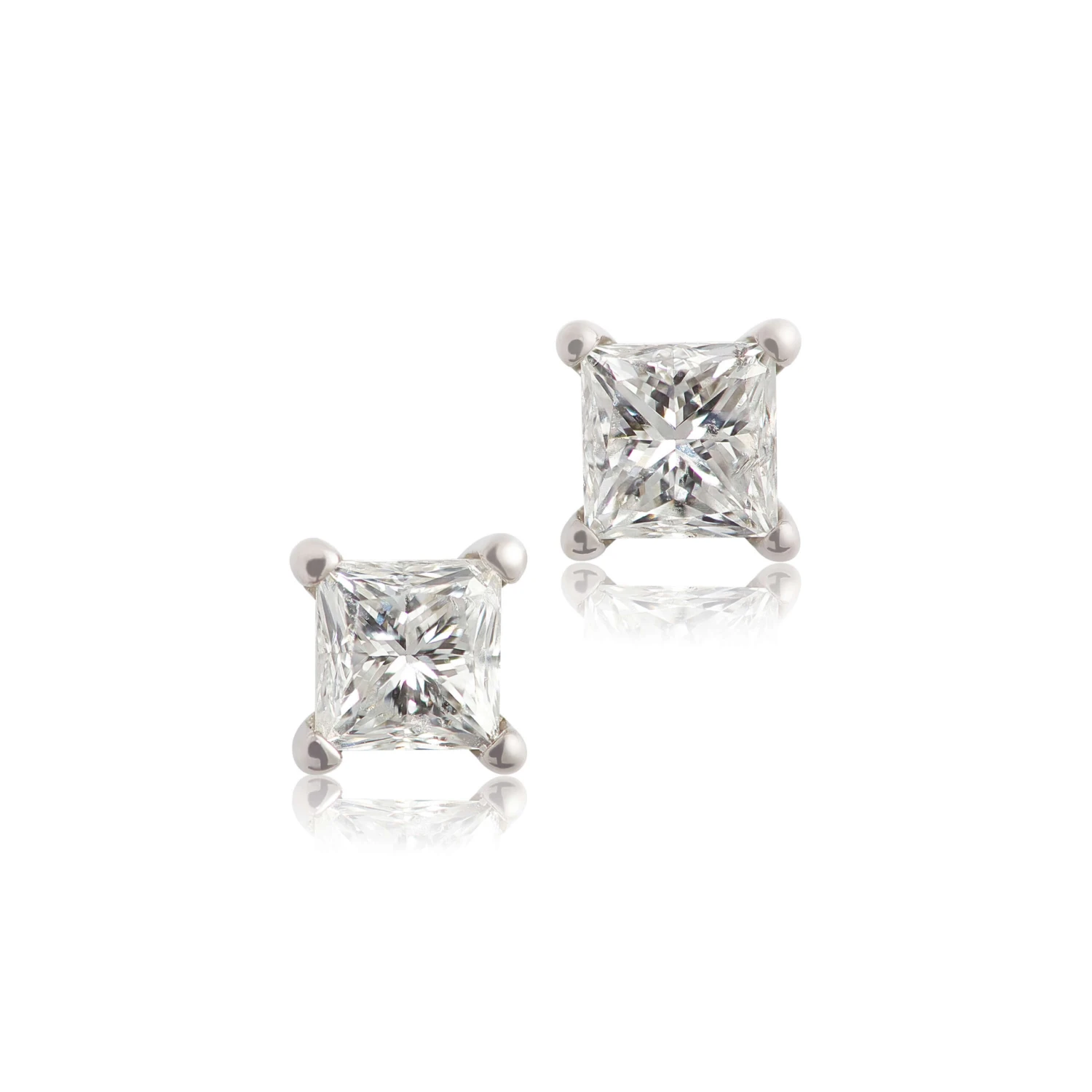 Princess Cut Diamond Solitaire Stud Earrings 14K, 1/2 Ctw. 1 Princess Cut Diamond Solitaire Stud Earrings 14K, 1/2 Ctw.