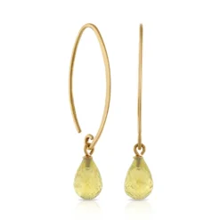 Citrine Drop Earrings 14K
