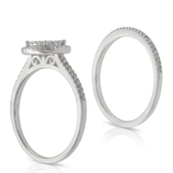 Double Halo Diamond Bridal Set 14K -Luxe Glist Sales 11101847 03