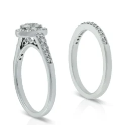Diamond Halo Bridal Set 14K -Luxe Glist Sales 11123031 03