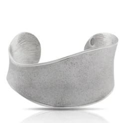 Concave Wide Cuff In Sterling Silver