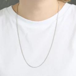 Round Wheat Chain In Silver, 24" 3 Round Wheat Chain In Silver, 24" -Luxe Glist Sales 11170701 03