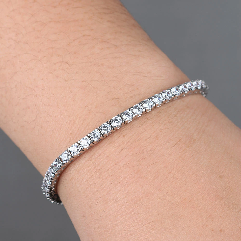 Diamond Line Bracelet 14K, 7 Ctw. 3 Diamond Line Bracelet 14K, 7 Ctw. - Image 3