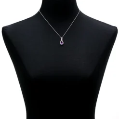 Pear Shaped Amethyst & Diamond Pendant 14K -Luxe Glist Sales 11305471 05