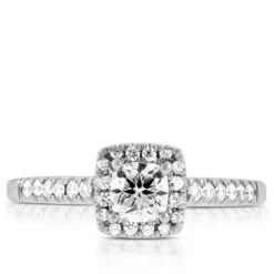 Ben Bridge Signature Diamond Square Halo Ring 18K -Luxe Glist Sales 11310810 03