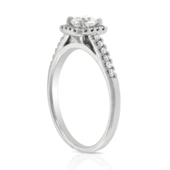Ben Bridge Signature Diamond Square Halo Ring 18K -Luxe Glist Sales 11310810 04