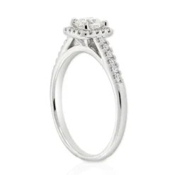 Ben Bridge Signature Diamond Square Halo Ring 18K -Luxe Glist Sales 11310810 07