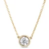 Bezel Set Solitaire Diamond Necklace, 14K Yellow Gold