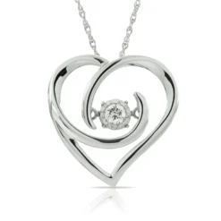 Love's Pulse Diamond Heart Pendant 14K