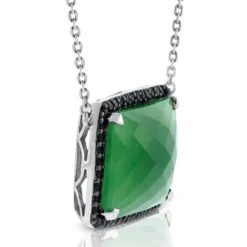 Lisa Bridge Chalcedony & Black Sapphire Necklace -Luxe Glist Sales 11432143 04