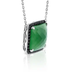 Lisa Bridge Chalcedony & Black Sapphire Necklace -Luxe Glist Sales 11432143 06