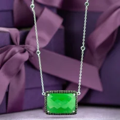 Lisa Bridge Chalcedony & Black Sapphire Necklace -Luxe Glist Sales 11432143 07