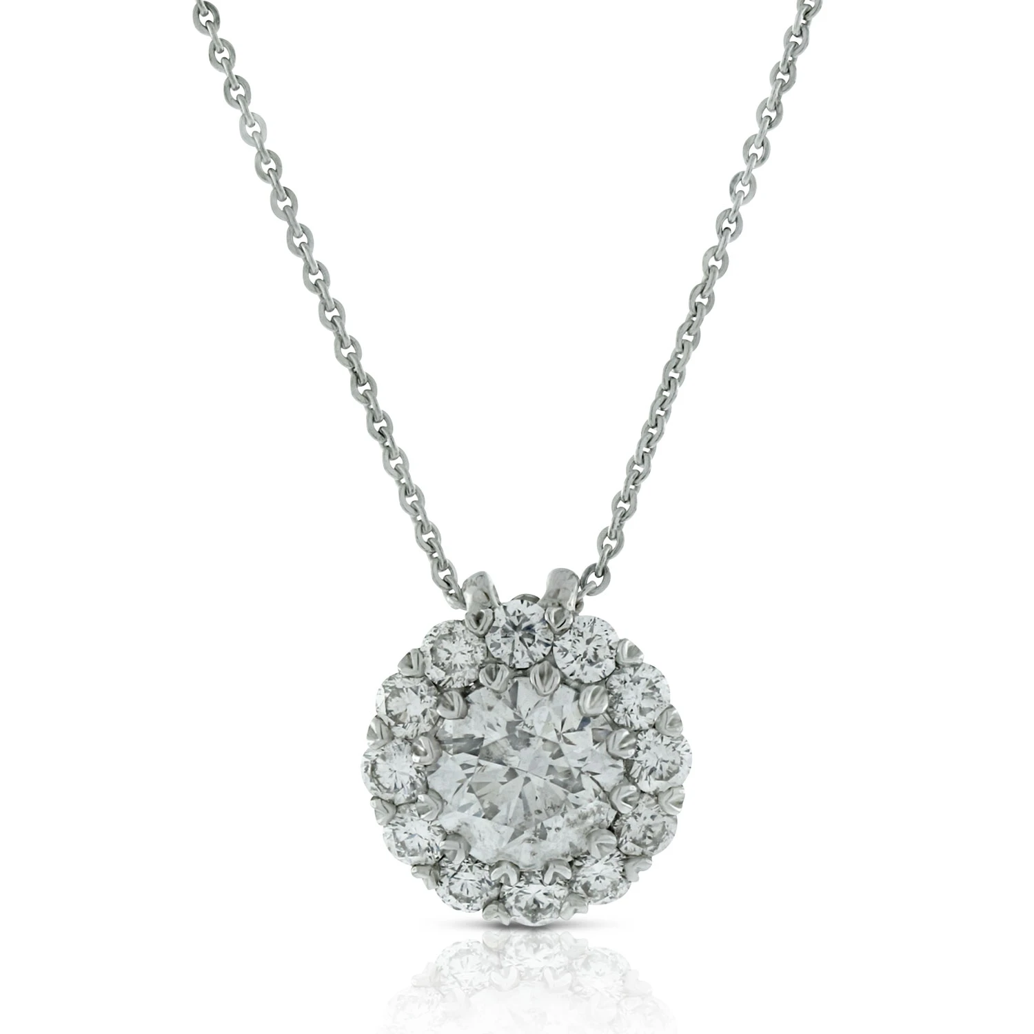 Halo Cupcake Diamond Pendant 14K 1 Halo Cupcake Diamond Pendant 14K