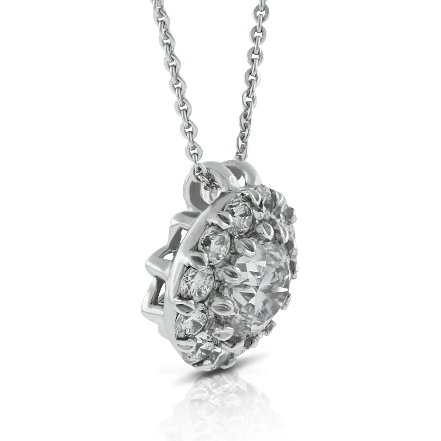 Halo Cupcake Diamond Pendant 14K 2 Halo Cupcake Diamond Pendant 14K - Image 2