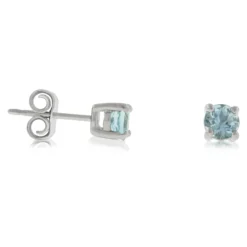 Aquamarine Stud Earrings 14K