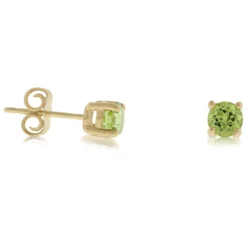 Peridot Stud Earrings 14K