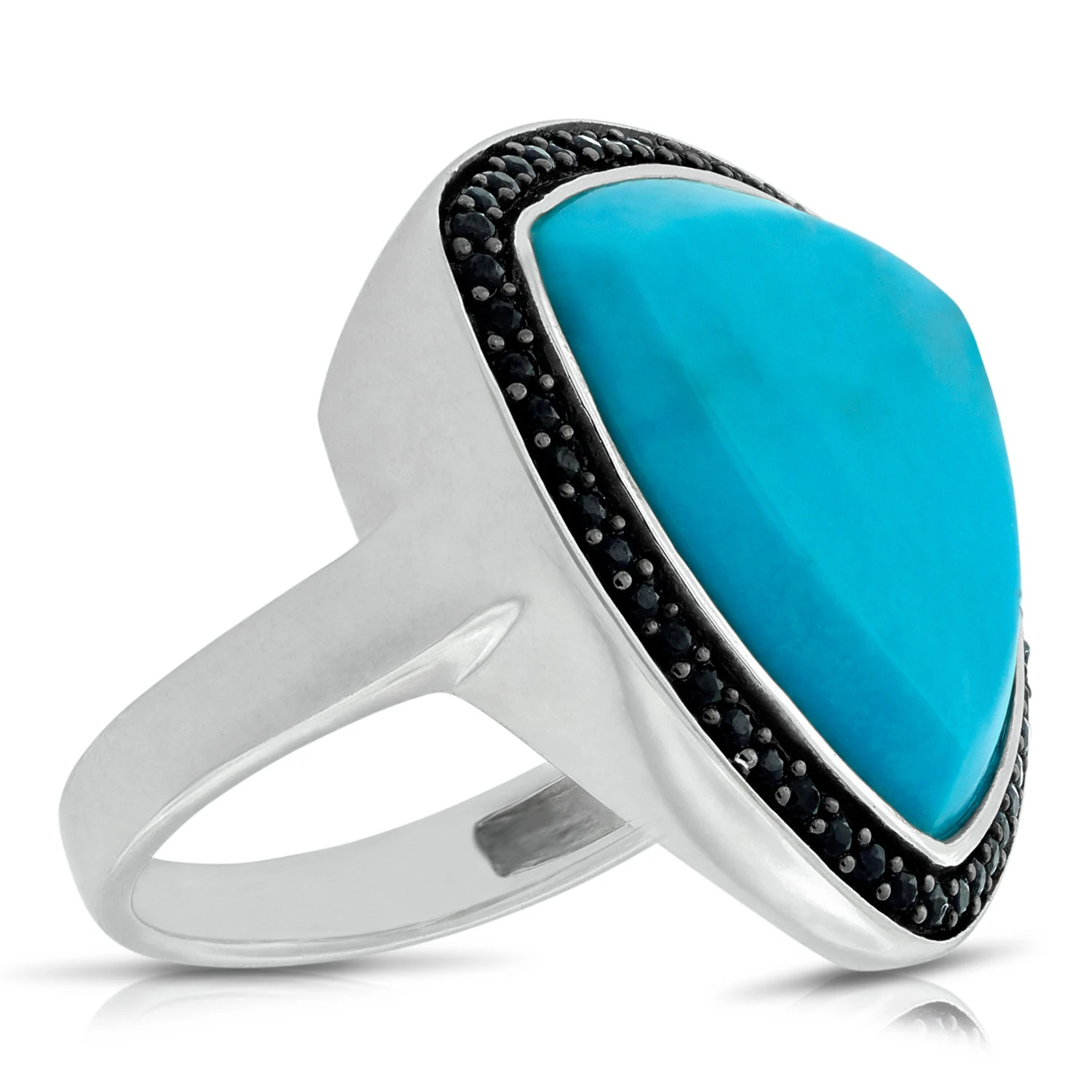 Lisa Bridge Turquoise & Black Sapphire Ring 1 Lisa Bridge Turquoise & Black Sapphire Ring