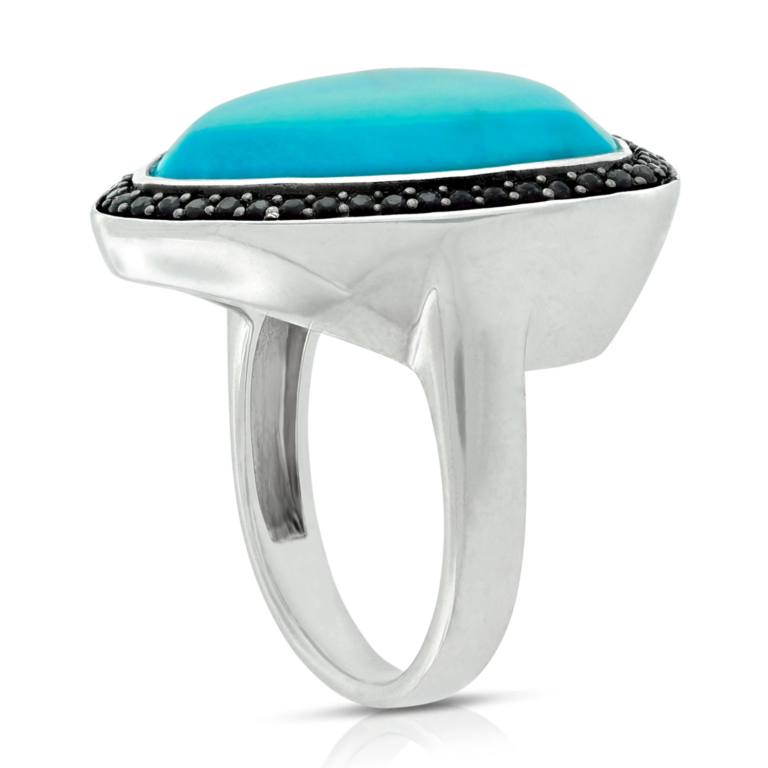Lisa Bridge Turquoise & Black Sapphire Ring 3 Lisa Bridge Turquoise & Black Sapphire Ring - Image 3
