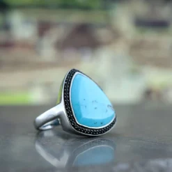 Lisa Bridge Turquoise & Black Sapphire Ring 9 Lisa Bridge Turquoise & Black Sapphire Ring -Luxe Glist Sales 11539293 05