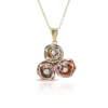 Toscano Triple Rosetta Flower Necklace 14K