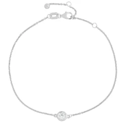 Bezel Set Diamond Bracelet, 14K White Gold