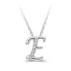 Diamond "E" Initial Pendant 14K