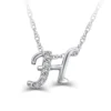 Diamond "H" Initial Pendant 14K