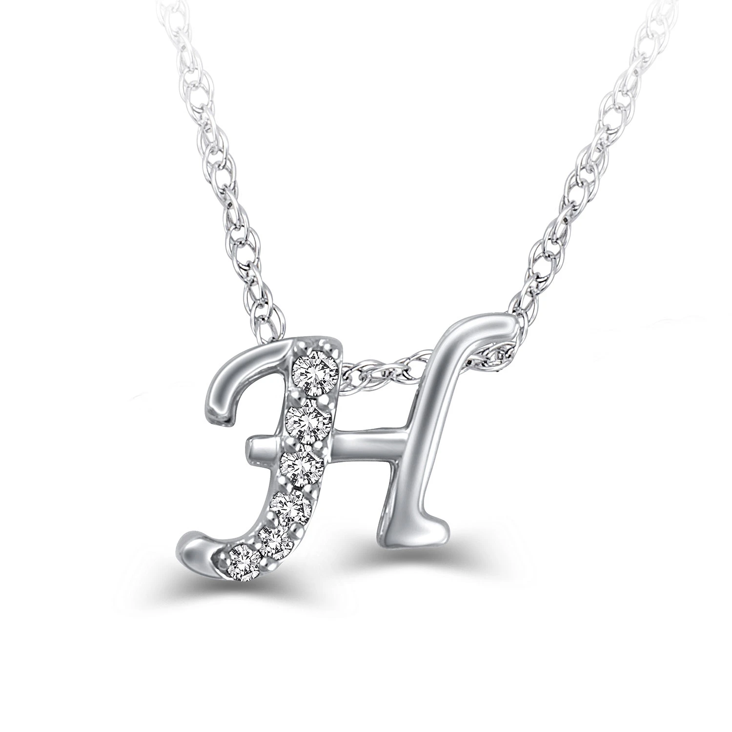 Diamond "H" Initial Pendant 14K 1 Diamond "H" Initial Pendant 14K