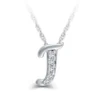 Diamond "J" Initial Pendant 14K