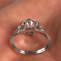 Bezel Halo Diamond Engagement Ring 14K -Luxe Glist Sales 11637030 06