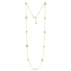 Roberto Coin Princess Flower Diamond Station Necklace 18K, 34"