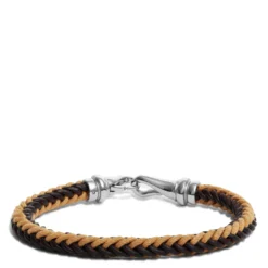 Black & Brown Braided Leather Bracelet
