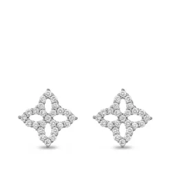 Roberto Coin Princess Small Flower Diamond Stud Earrings 18K