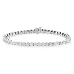 Cushion Shaped Link Diamond Bracelet 14K, 2 Ctw.
