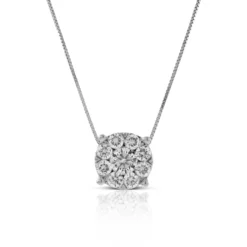 Halo Diamond Pendant 14K, 3/4 Ctw.