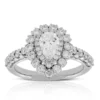 Double Halo Pear Diamond Ring 14K