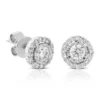Multi-Diamond Halo Earrings 14K