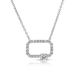 Ben Bridge Signature Diamond Open Square Necklace 18K