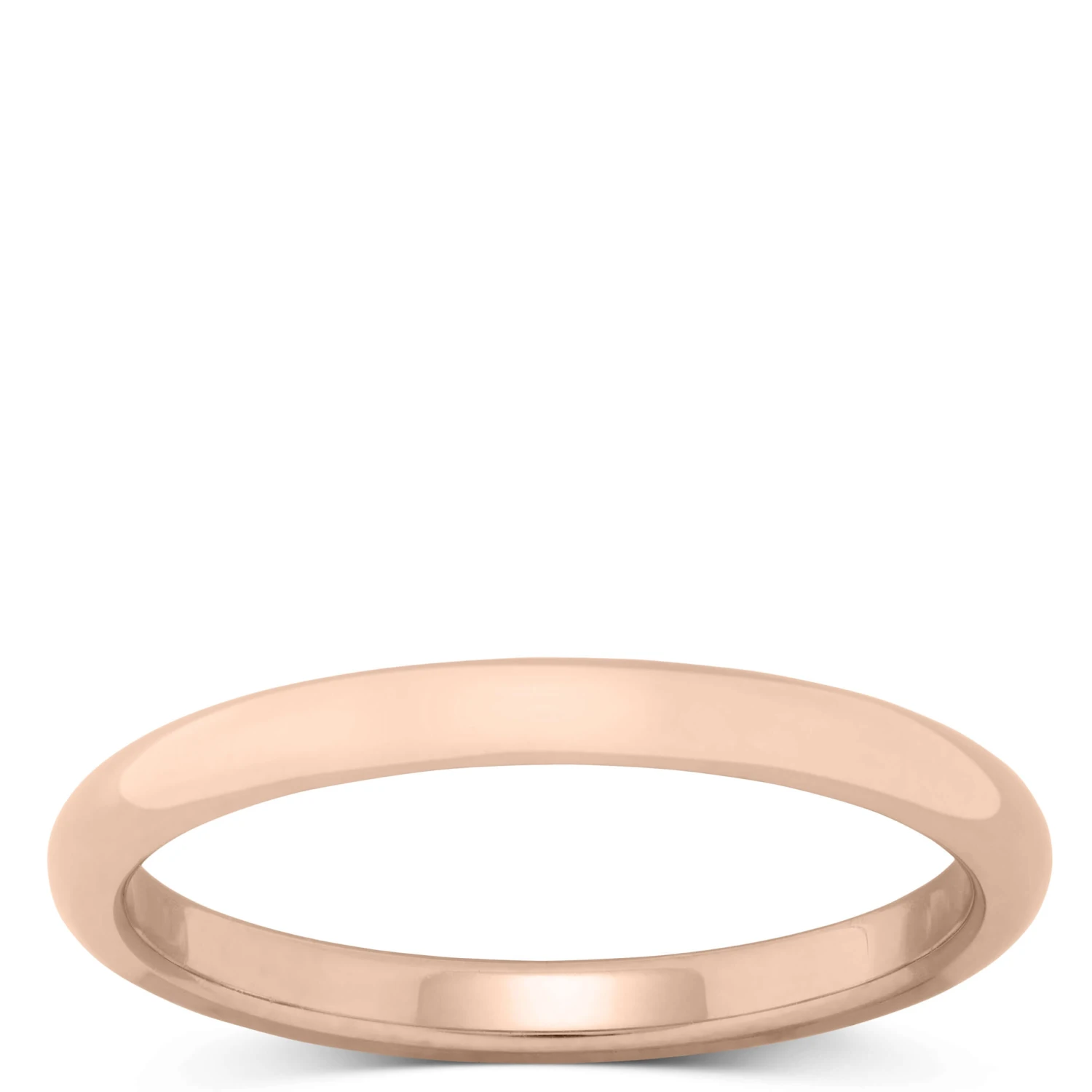 Rose Gold Polished Rounded Comfort Fit 2mm Band 14K 1 Rose Gold Polished Rounded Comfort Fit 2mm Band 14K