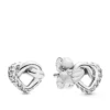Pandora Knotted Heart Stud CZ Earrings