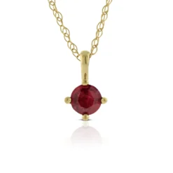 Round Ruby Pendant 14K