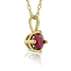 Round Ruby Pendant 14K -Luxe Glist Sales 11867496 03