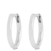 Smooth Huggie Hoop Earrings, 14K White Gold