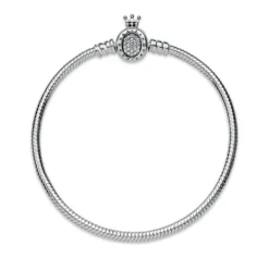 Pandora Moments Pandora Crown O & Snake Chain CZ Bracelet -Luxe Glist Sales 11930393 03