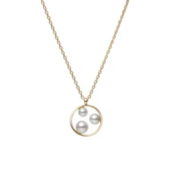 Mikimoto Open Circle Triple Akoya Cultured Pearl Necklace 18K
