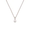 Mikimoto Morning Dew Rose Gold Cultured Akoya Pearl & Diamond Necklace 18K