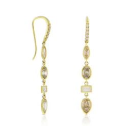 Brown & White Diamond Earrings 14K