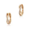 Crossover Diamond Huggie Hoop Earrings 14K